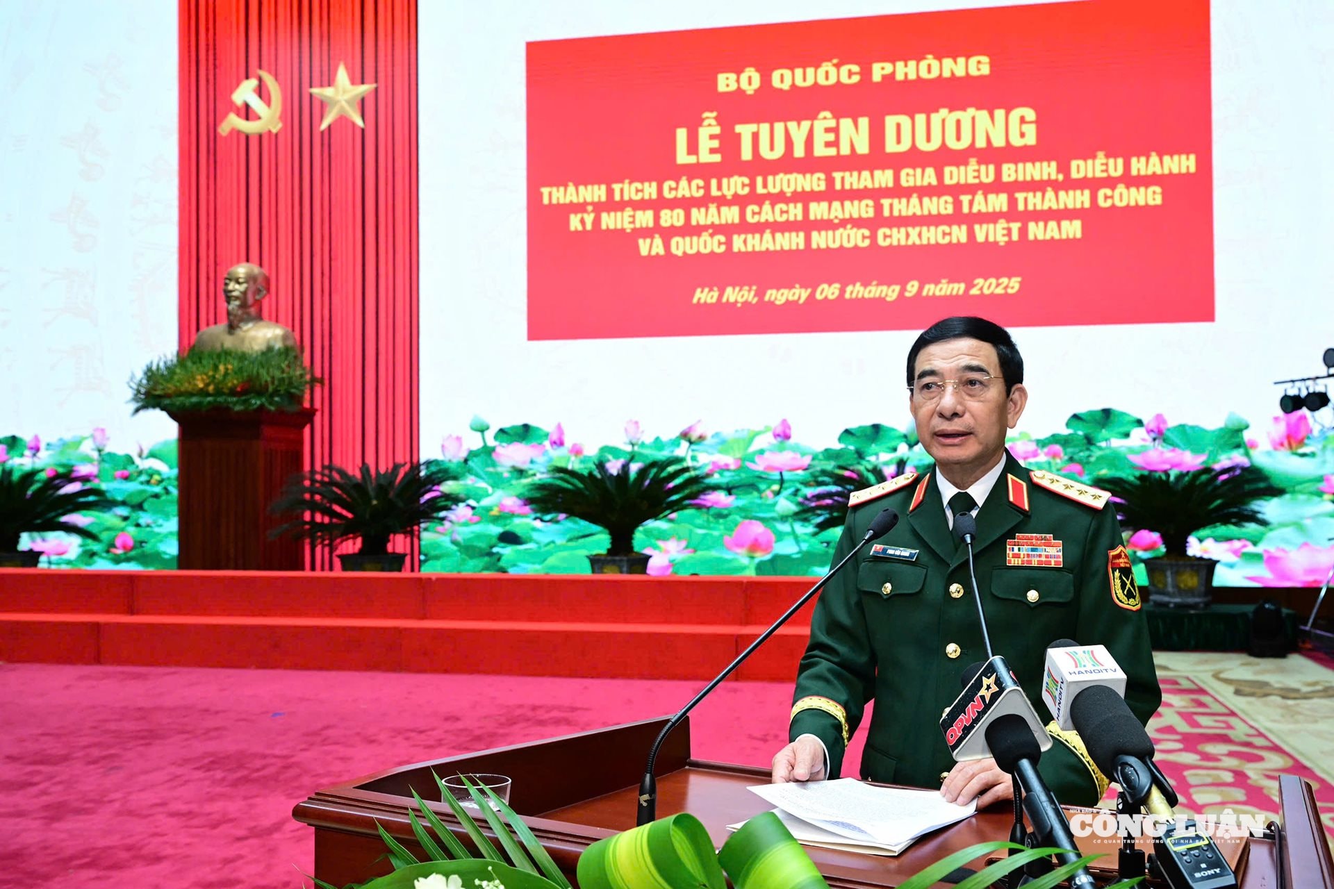 Đại tướng Phan Văn Giang phát biểu chỉ đạo tại buổi Lễ.