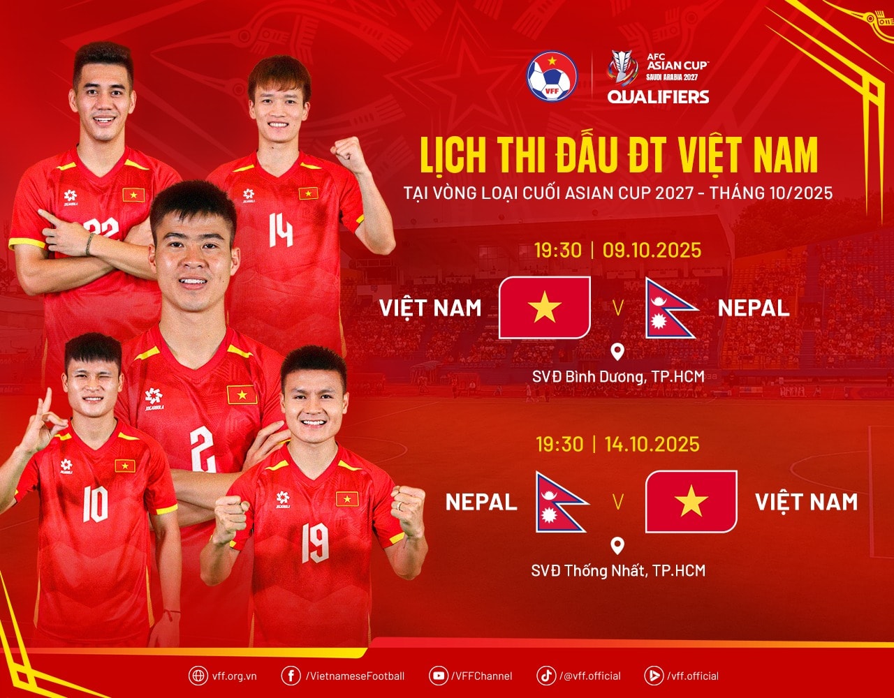 Lich thi dau DT Viet Nam vs Nepal