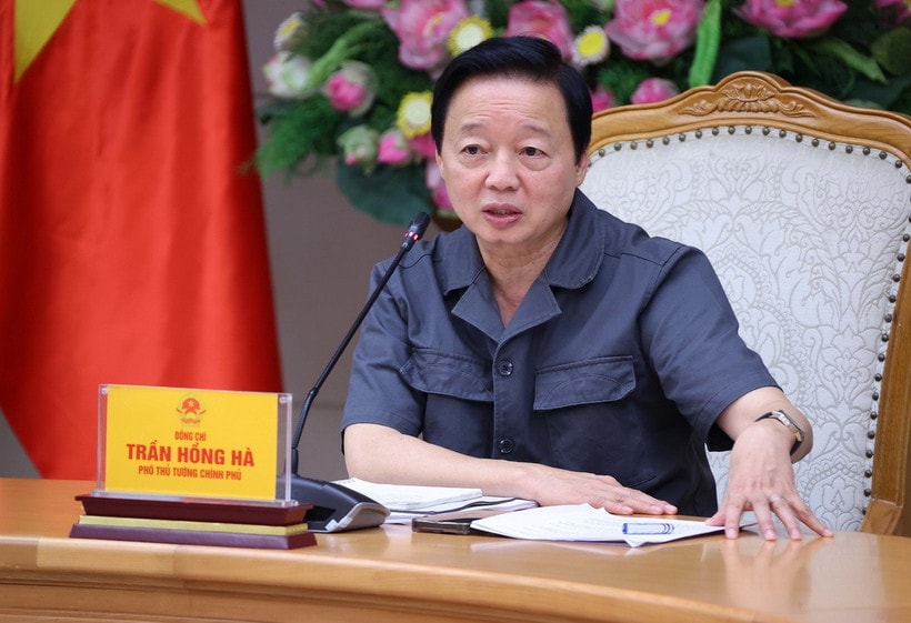 Phó Thủ tướng Trần Hồng Hà phát biểu chỉ đạo. (Ảnh: Văn Điệp/TTXVN)
