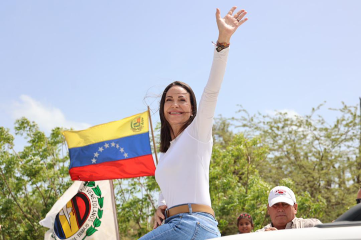 Bà Maria Corina Machado, lãnh đạo phong trào dân chủ ở Venezuela. Ảnh: X/MariaCorinaYA