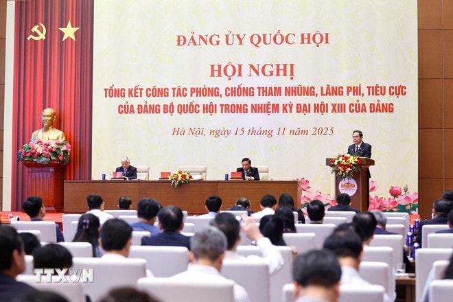 Chủ tịch Quốc hội Trần Thanh Mẫn phát biểu. Ảnh: Doãn Tấn/TTXVN