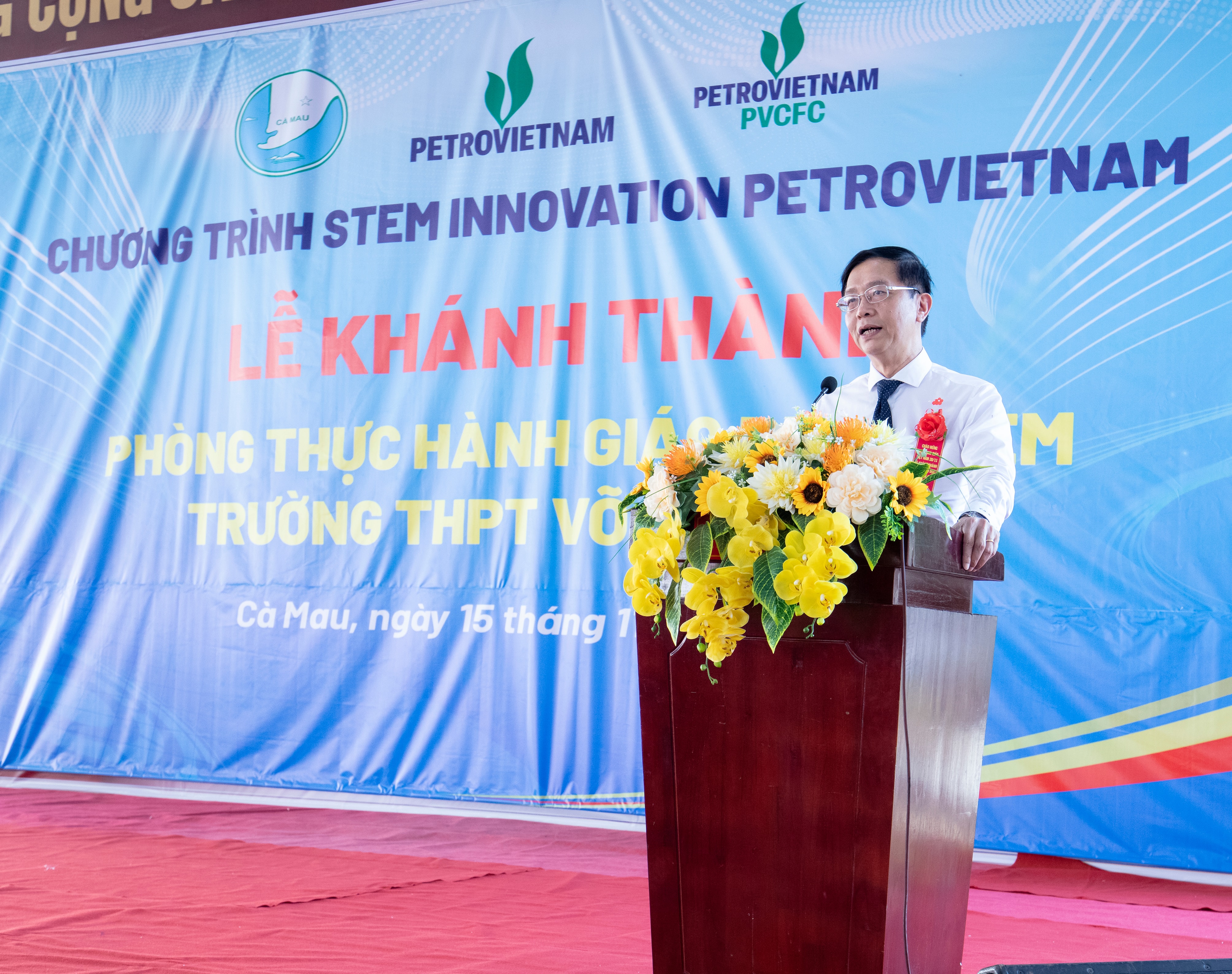 Ông Trần Quang Dũng - Phó Bí thư thường trực Đảng uỷ Petrovietnam chia sẻ về ý nghĩa của chương trình STEM INNOVATION PETROVIETNAM