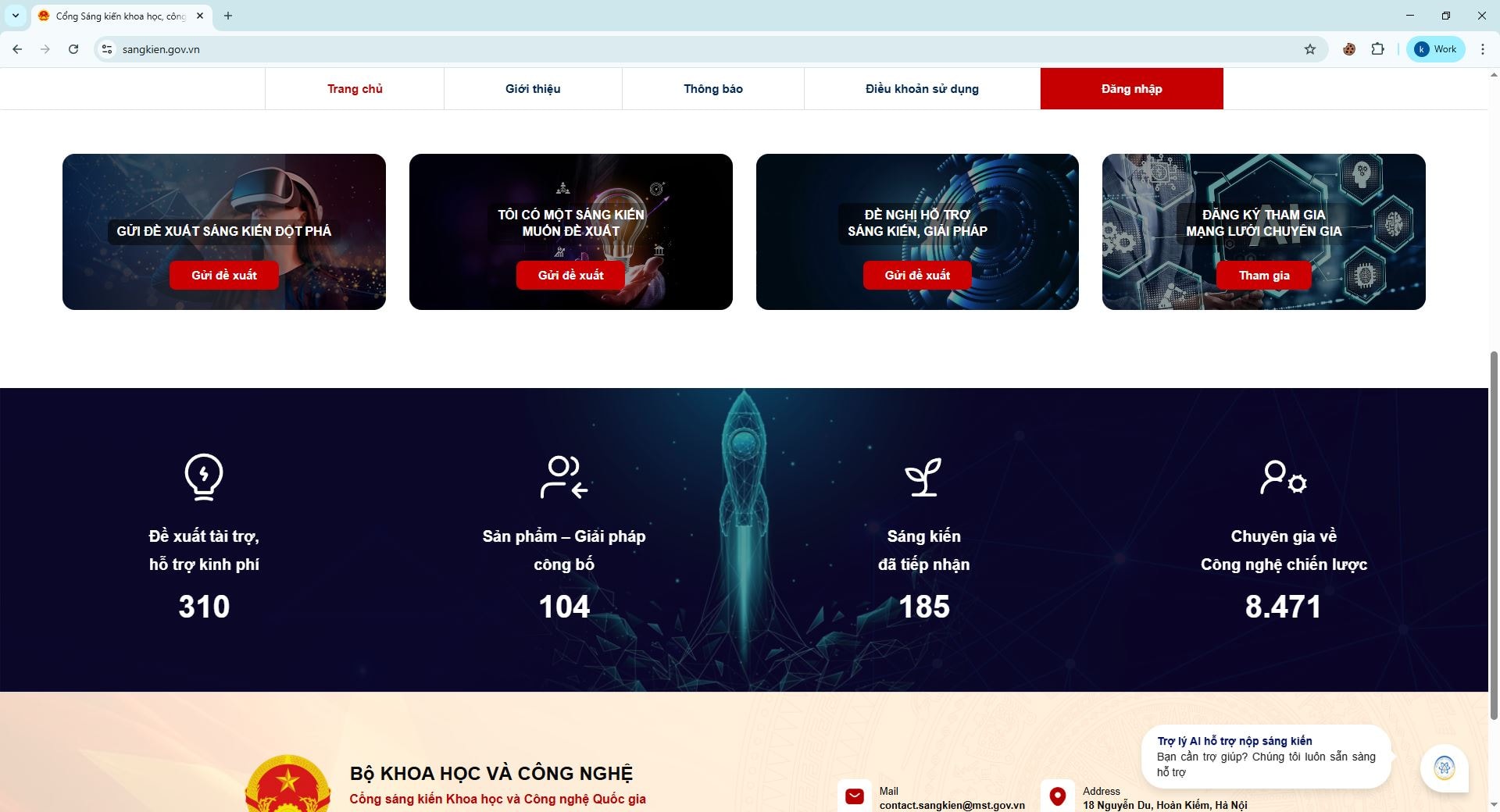 Cổng Sáng kiến Khoa học và Công nghệ : 