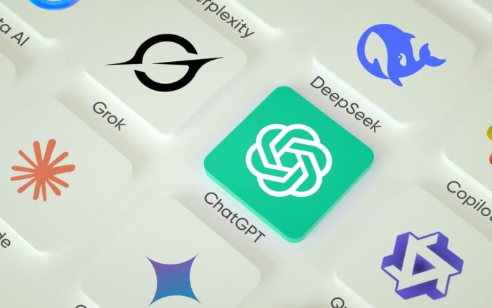 Logo của các ứng dụng chatbot bao gồm ChatGPT, DeepSeek, Grok và Copilot.