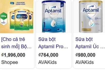 ນົມ Aptamil ຍັງຂາຍຢູ່ໃນຕະຫຼາດຫວຽດນາມ.