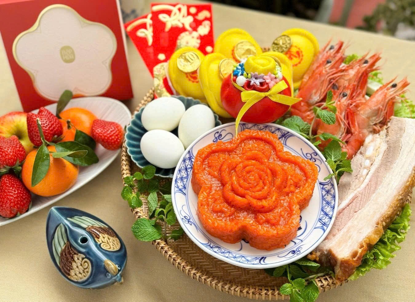 Mâm cúng tam sên hút khách ngày vía Thần Tài