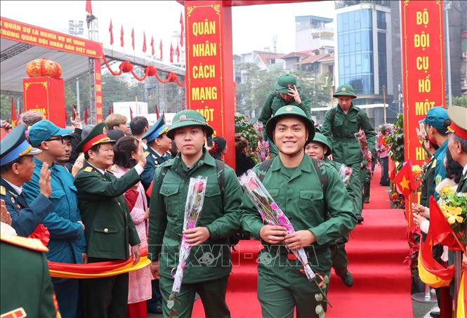Hình ảnh: Từ ngày 4-5/3, thanh niên lên đường thực hiện nghĩa vụ quân sự số 1
