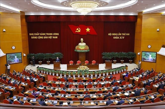 Bế mạc Hội nghị Trung ương 2 khóa XIV, thống nhất cao nhiều vấn đề lớn - ảnh 4 Hình ảnh: Bế mạc Hội nghị Trung ương 2 khóa XIV, thống nhất cao nhiều vấn đề lớn số 4