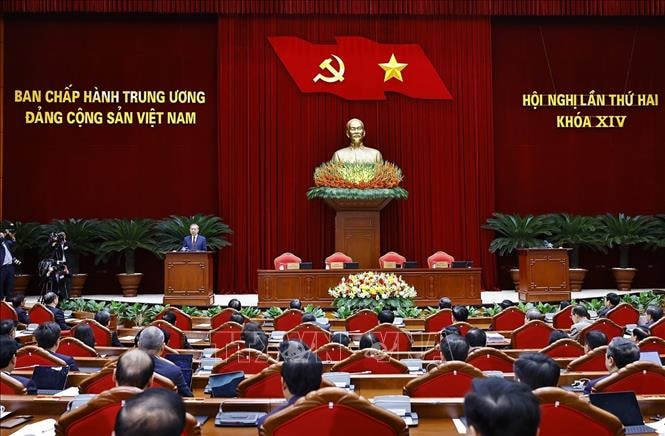 Bế mạc Hội nghị Trung ương 2 khóa XIV, thống nhất cao nhiều vấn đề lớn - ảnh 2 Hình ảnh: Bế mạc Hội nghị Trung ương 2 khóa XIV, thống nhất cao nhiều vấn đề lớn số 2