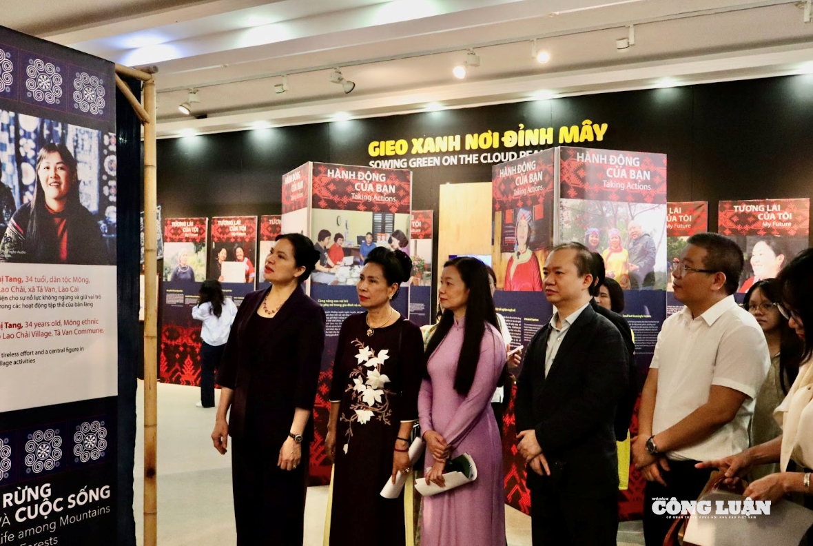 Triển lãm 'Gieo xanh nơi đỉnh mây' tôn vinh vẻ đẹp của phụ nữ vùng cao