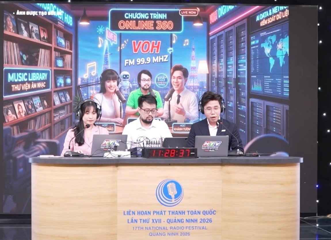 Hình ảnh: Toàn bộ quy trình phát thanh trực tiếp được tích hợp trong một người dẫn số 1