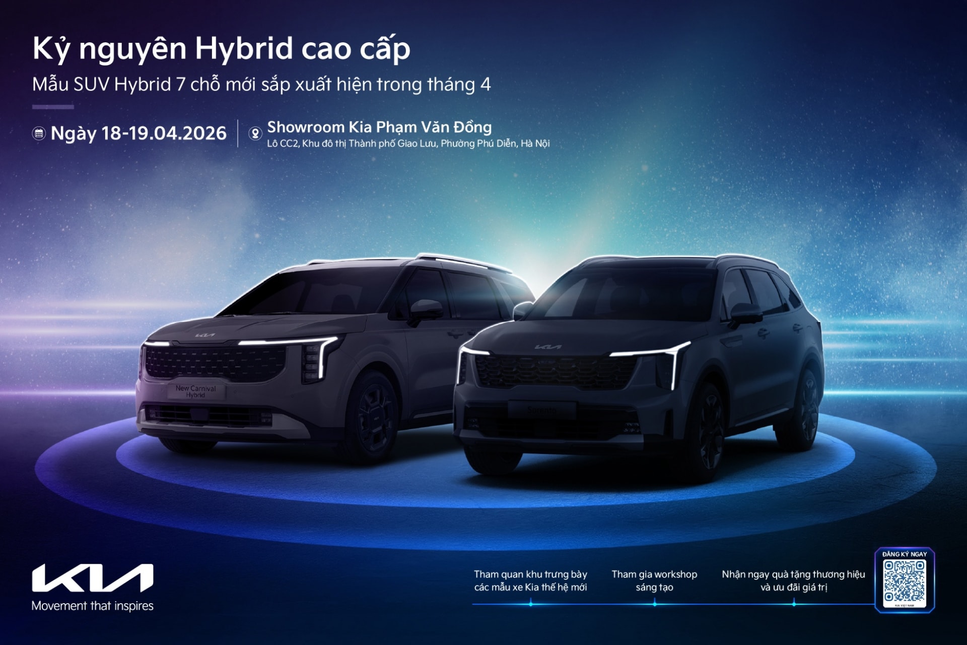 Teaser về sự kiện ra mắt mẫu xe Kia Sorento Hybrid 2026 - Ảnh chụp màn hình