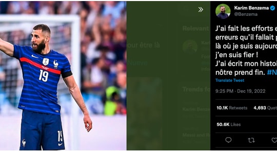 Karim Benzema tuyên bố chia tay đội tuyển Pháp