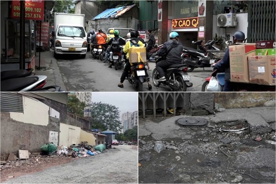 Tuyến đường dài khoảng 400m ở Cầu Giấy gần 10 năm vẫn dang dở