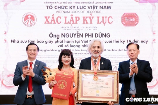 Xác lập kỷ lục Việt Nam đối với bộ sưu tập báo giấy 400.000 tờ của ông Nguyễn Phi Dũng