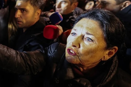 Tổng thống sắp mãn nhiệm Georgia biểu tình phản đối quyết định ngừng gia nhập EU