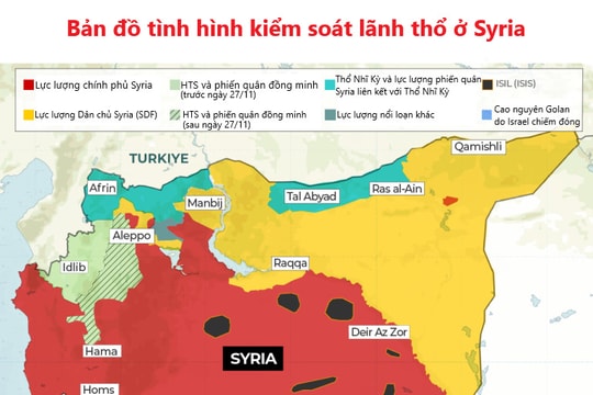 Bản đồ nội chiến 'chia năm xẻ bảy' ở Syria