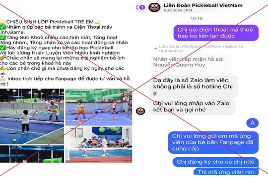 Cảnh giác khi đăng ký tham gia lớp học Pickleball được quảng cáo trên mạng xã hội