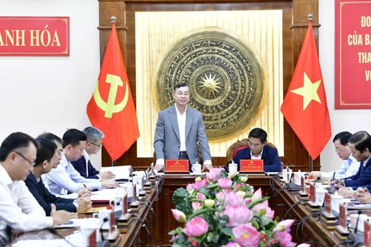 Tổng Kiểm toán nhà nước Ngô Văn Tuấn làm việc với Tỉnh ủy Thanh Hóa về công tác phòng, chống tham nhũng, lãng phí, tiêu cực