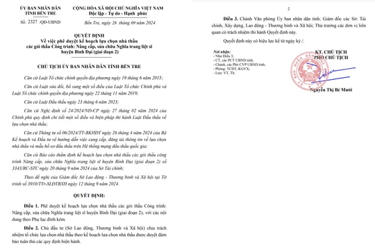 Sở Lao động - Thương binh và Xã hội tỉnh Bến Tre đang triển khai dự án Nâng cấp, sửa chữa Nghĩa trang liệt sỹ huyện Bình Đại