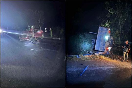 Ô tô biến dạng sau tai nạn, Chủ tịch xã nhập viện cấp cứu