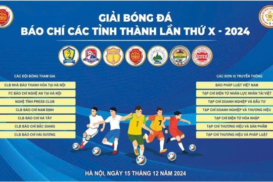 Giải bóng đá báo chí các tỉnh thành lần thứ 10 diễn ra sáng 15/12 tại Hà Nội