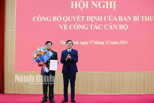 Ban Bí thư chỉ định Giám đốc Công an tỉnh Ninh Bình tham gia Ban Thường vụ Tỉnh ủy