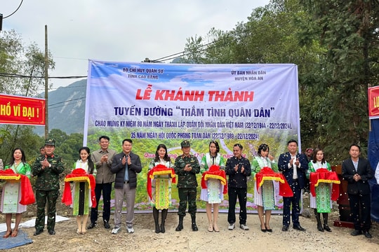 Cao Bằng: Khánh thành tuyến đường “Thắm tình quân dân” tại xóm Cốc Phia, xã Quang Trung