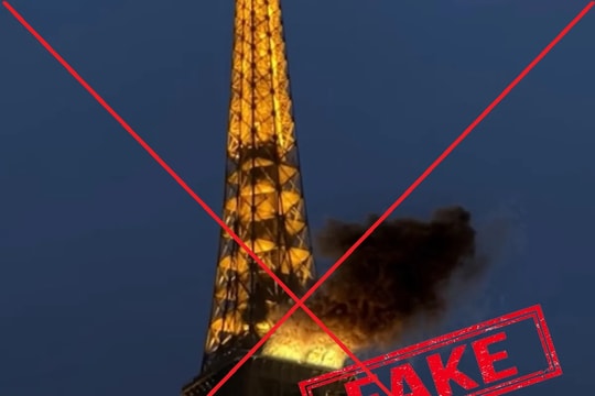 Thông tin sai lệch về vụ cháy Tháp Eiffel lan truyền trên mạng xã hội trong đêm Giáng sinh