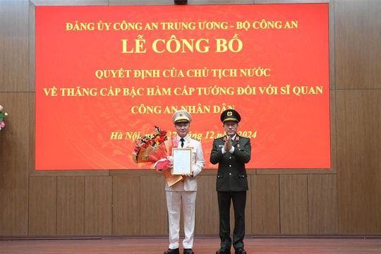 Thứ trưởng Bộ Công an Nguyễn Ngọc Lâm được thăng cấp bậc hàm từ Thiếu tướng lên Trung tướng