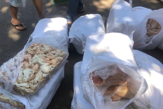 8,5 tấn nội tạng động vật bốc mùi hôi được vận chuyển từ Hà Nội vào TP HCM tiêu thụ