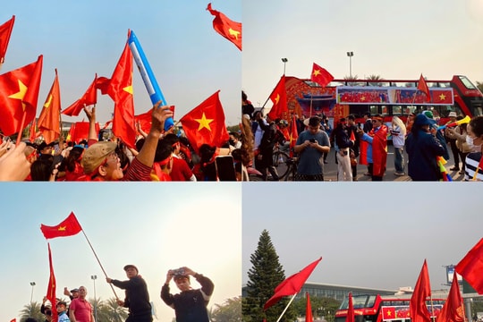 Hàng nghìn người hâm mộ chào đón đội tuyển Việt Nam về nước