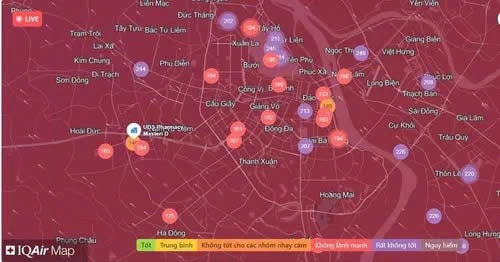 Mức độ ô nhiễm không khí ở Hà Nội đứng thứ nhất Thế giới