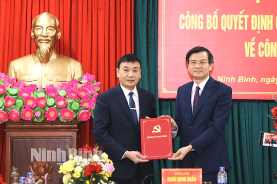 Điều động, bổ nhiệm Chủ tịch Liên đoàn Lao động tỉnh Ninh Bình