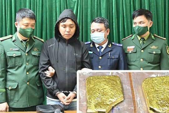 Bắt kẻ vận chuyển 1,2kg vàng trái phép qua biên giới Hà Tĩnh để bán kiếm lời