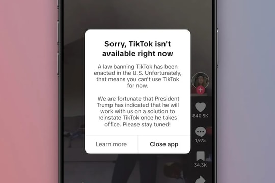TikTok chính thức đóng cửa tại Hoa Kỳ
