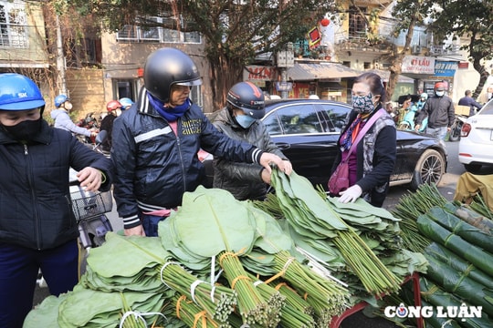 Nhộn nhịp 'người mua kẻ bán' tại chợ lá dong lâu đời nhất Hà Nội