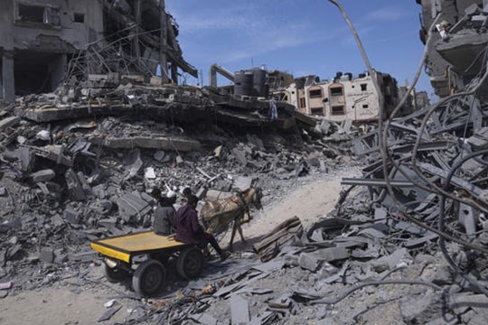 Miền bắc Gaza dựng trại tạm trú cho người dân trở về sau lệnh ngừng bắn