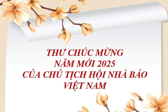 Thư chúc mừng năm mới 2025 của Chủ tịch Hội Nhà báo Việt Nam
