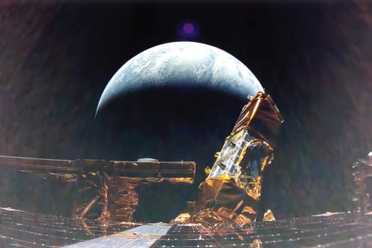 Hình ảnh ngoạn mục mới về Trái đất và Mặt trăng được tàu đổ bộ chia sẻ với thế giới