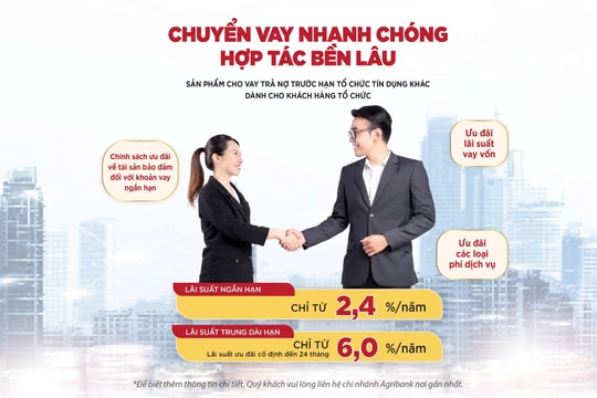 Agribank tiếp tục triển khai cho vay trả nợ trước hạn tổ chức tín dụng khác trong năm 2025