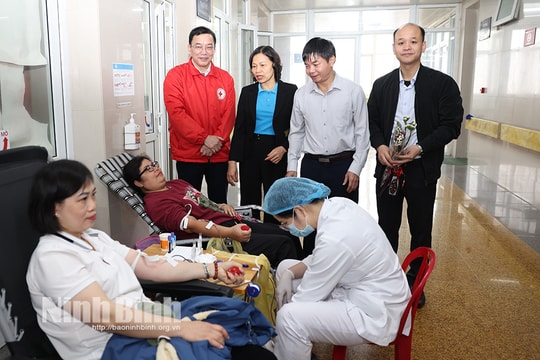 Ninh Bình: 300 cán bộ, y, bác sỹ tham gia hiến máu tình nguyện “Giọt hồng-Blouse trắng" năm 2025