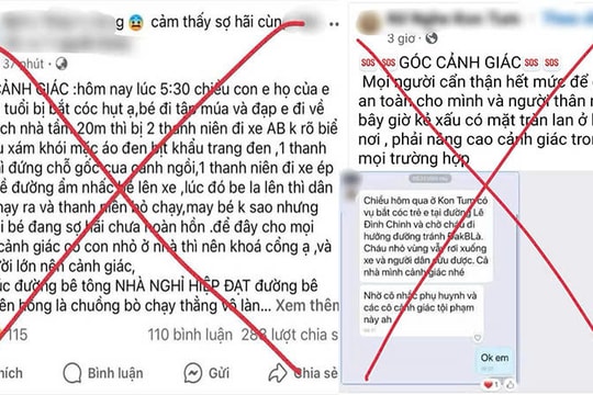 Thông tin bắt cóc trẻ em trên địa bàn thành phố Kon Tum là giả mạo