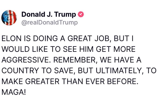 Ông Trump kêu gọi tỷ phú Musk 'quyết liệt hơn' trong việc thu hẹp bộ máy chính phủ