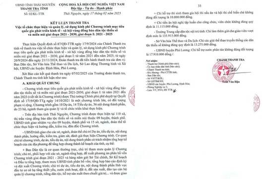 Nhiều sai phạm trong quá trình giải ngân vốn Chương trình MTQG trên địa bàn tỉnh Thái Nguyên