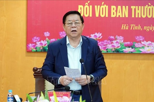 Đoàn kiểm tra của Bộ Chính trị thông qua kết quả kiểm tra đối với Tỉnh ủy Hà Tĩnh