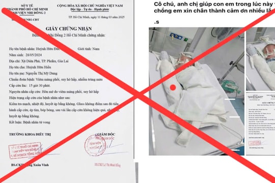 Gia Lai: Làm giả thông tin con trai mắc bệnh, đã tử vong để kêu gọi tiền hỗ trợ