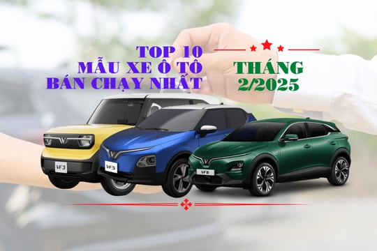 Top 10 ô tô bán chạy tháng 2/2025: Hyundai lần đầu vắng bóng, VinFast bắt tay Ford áp đảo phần còn lại