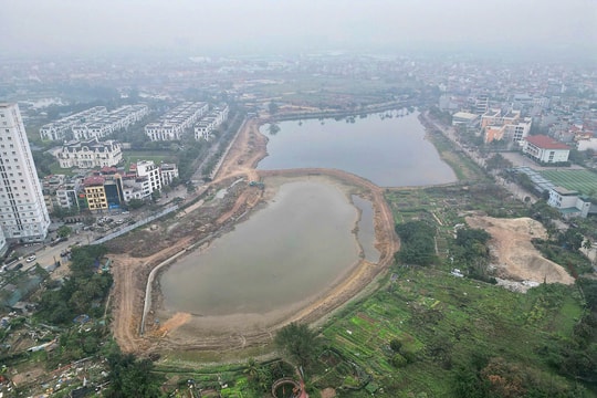 Công viên, hồ điều hòa hơn 20 ha đang được xây dựng tại quận Long Biên