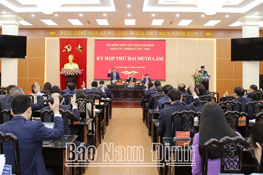 HĐND tỉnh Nam Định thông qua 5 nghị quyết tại Kỳ họp thứ 25